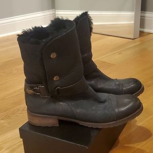 Sale $20!  Black Sherling Leather Boots!